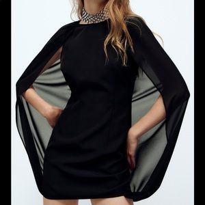 COPY - ZARA CAPE SLEEVE MINI DRESS
